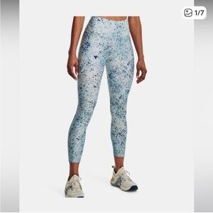 Under Armour Project Rock Dwayne Johnson Blue and White Speckled Leggings